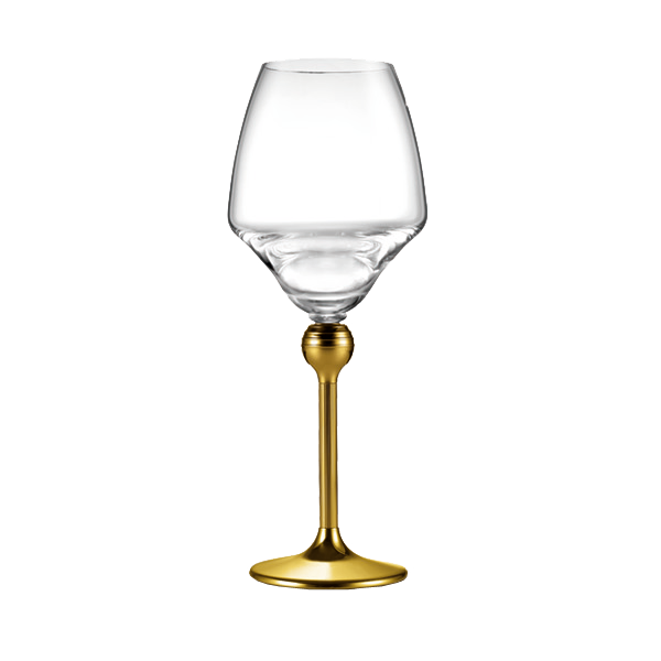 Set of 6 Red Wine Glasses With Décor Gold Stems Zepter Shop